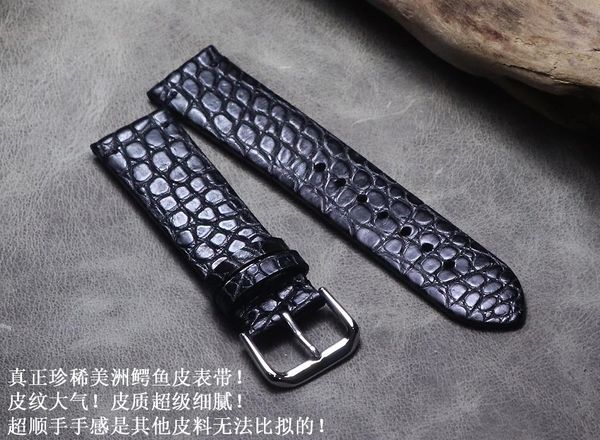 

watch bands high grade thin 16 18 19 20 21 22 mm hand stitching black straps crocodile skin universal watchbands for, Black;brown