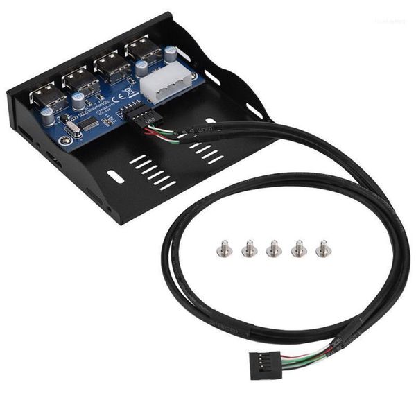 

floppy bay 4 port usb 2.0 bracket computer hub adapter deskwith screws cable front panel internal 9 pin pc motherboard11
