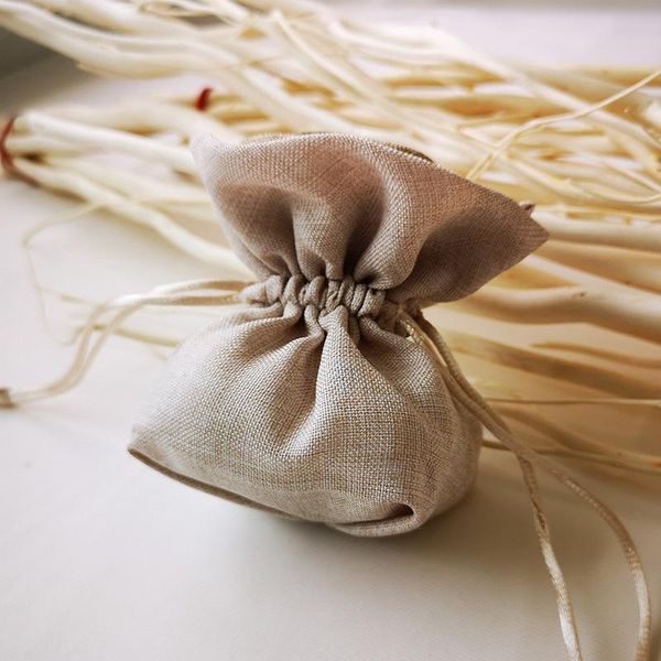 

christmas decorations 5pcs/lot linen jute drawstring gift bags sacks wedding birthday party favors baby shower supplies