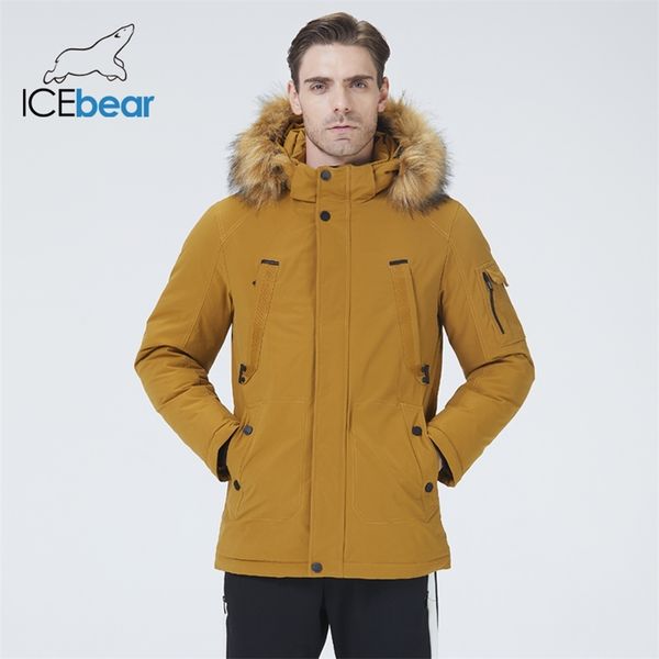 

winter fashion men's jacket cotton coats with fur collar brand apparel mwd20897d 211008, Black