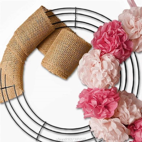 

decorative flowers & wreaths 40cm metal flower wreath iron ring handmade baby shower wedding bride garland dreamcatcher hoopa26 21 dropship