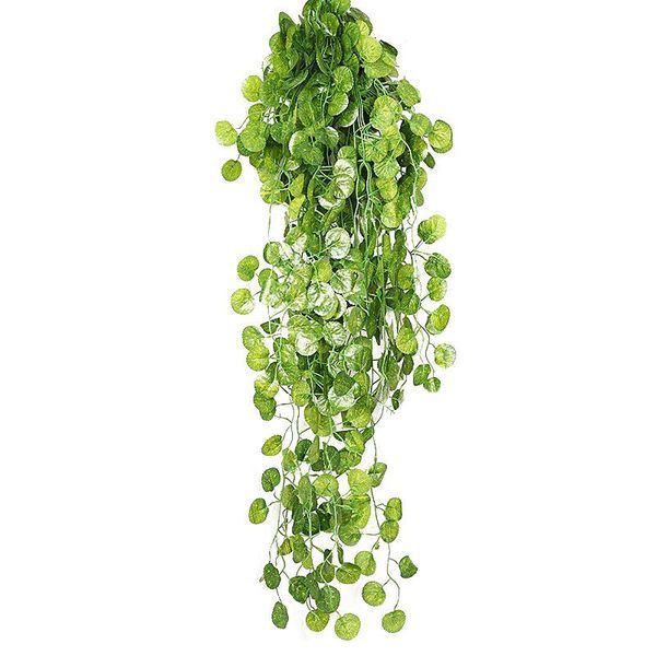 

1pcs artificial fake hanging vine plant leaves garland home garden wall decoration green grass plantas artificiales decor decorative flowers