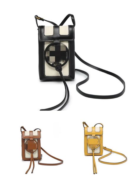 

new solid color single shoulder messenger mobile phone bag fashion leisure popular minority high texture women's purse outlets