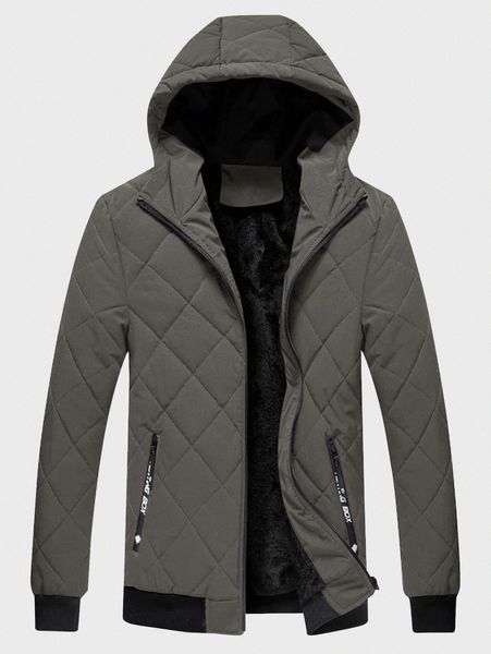 

men hooded quilted winter coat r6do#, Black;brown