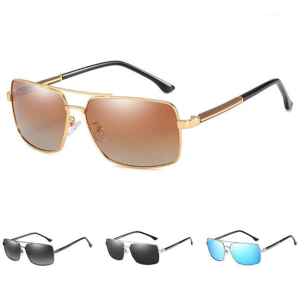 

classic vintage square polarized sunglasses for men fashion luxury outdoor driving fishing metal male uv400 polaroid sun glasses, White;black