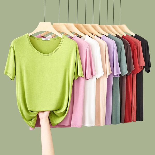 

women's t-shirt modal short-sleeved summer v-neck loose inner wear bottoming shirt outer half-sleeved white tees women
