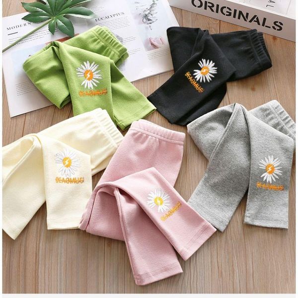 

trousers girls 2021 summer korean girl daisy leggings pants kids clothes, Blue