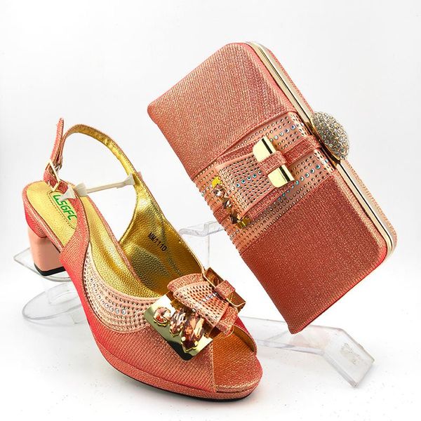 

dress shoes 2021 latest peach color wedding clutch bag match african women and matching set for party, Black