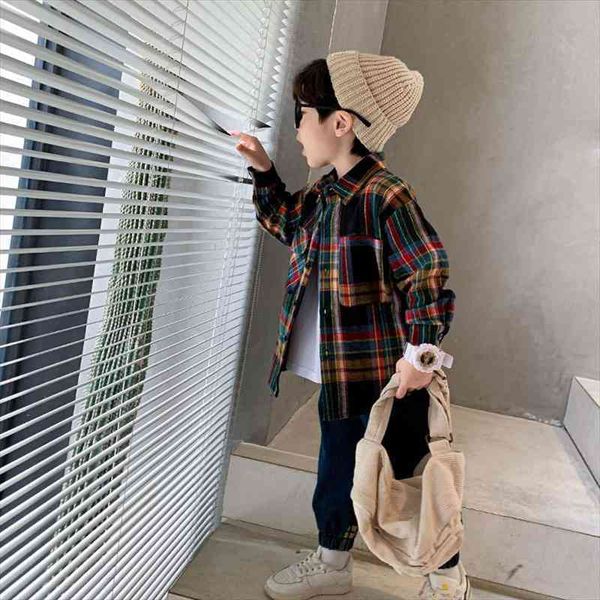 

plaid boys shirts 0-10 years turn-down collar long sleeve childrens clothing spring and autumn kids casual clothes colors, White;black