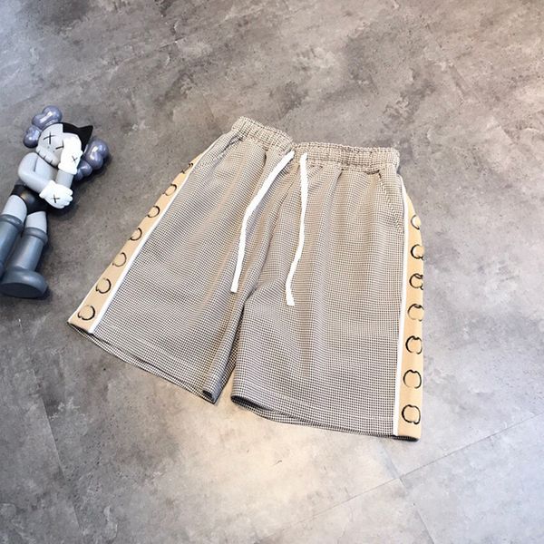 

summer 21's old family thousand bird check 3m reflective letter ribbon drawstring high waist straight tube men's and women's, White;black