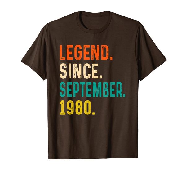 

legend september 1980 39th birthday gift 39 years old shirt, White;black