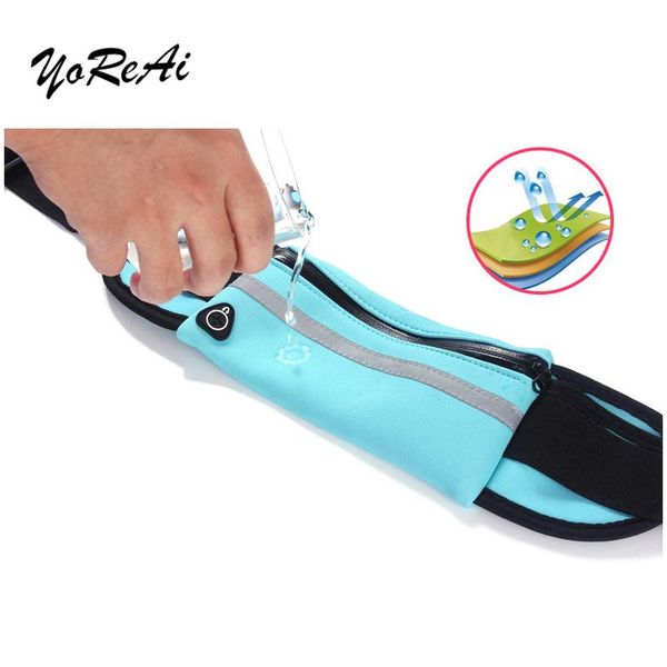 

waist bags yoreai waterproof running bag sports jogging portable outdoor phone holder belt women men fitness sport accessories