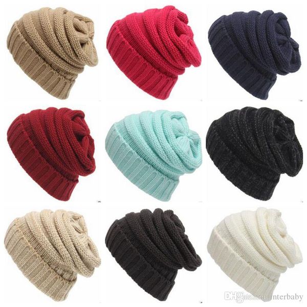 

winter hats knitted skull caps oversized chunky beanie soft cable knit hats slouchy crochet caps fashion outdoor ski hats head warmer b3456, Yellow