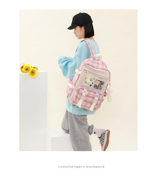 

backpack j3621- leisure multi-function trend solid color large capacity