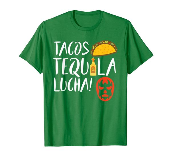

funny lucha libre tacos tequila shirt for luchadors and fan, White;black