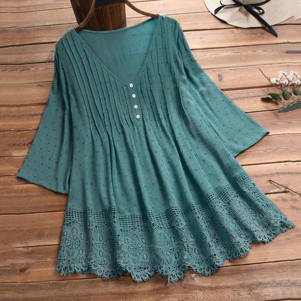 

women's blouses & shirts vintage lace hollow out blouse women v-neck plus size office lady tunic blusas loose female, White