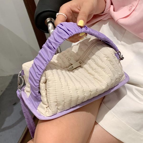 

evening bags female 2021 bag summer niche fold handbag nylon embroidery thread one shoulder underarm texture small square
