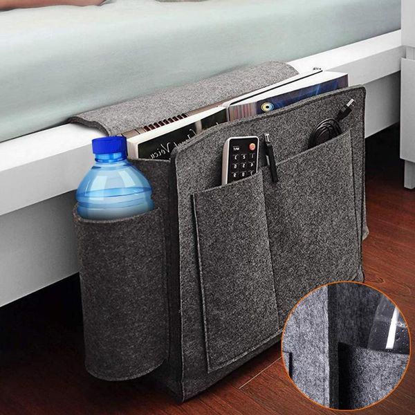 

extra large felt bedside organizer hanging storage with pockets for book phone remote #bo bags