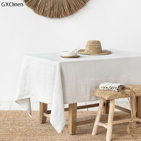 

gxclinen natural linen tablecloth simple solid pure flax table cloth dining cover wedding party christmas home decor
