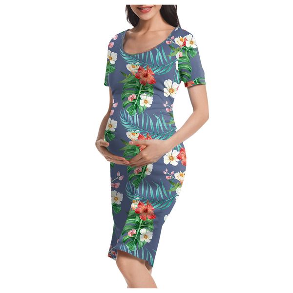 

women summer 2021 .2022 pregnan pregnancy maternity summer small floral print fashion dresses clothes vestidos de mujer casual, White