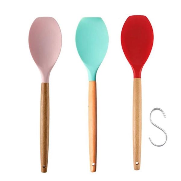 

spoon salad large serving hands silicone server set spoons