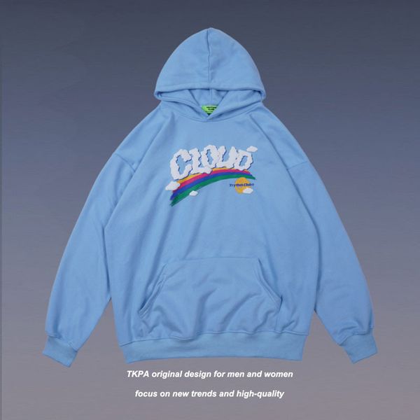 

tkpa rainbow foam english hoodie for men and women, Black