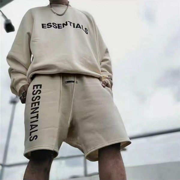 

men's shorts 2021 summer men cotton essential loose high street letter trouser women short pant couple wear, White;black