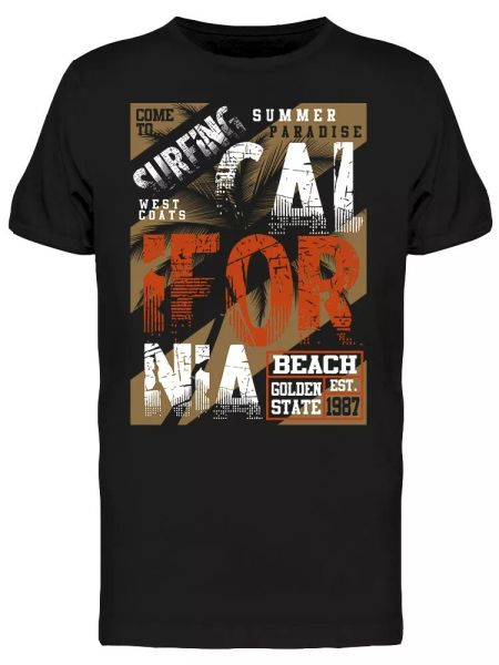 

California Beach Adventure Tee Men's -Image by Shutterstock, White;black
