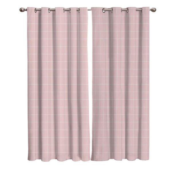 

curtain & drapes simple geometric grid pink white curtains for kids boy girl bedroom living room cortinas custom drape kitchen window