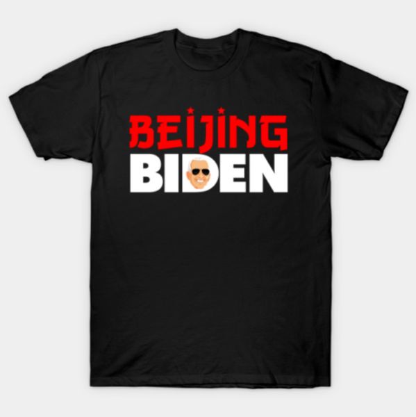

r1 beijing biden puppet president anti joe biden funny political black t-shirt, White;black