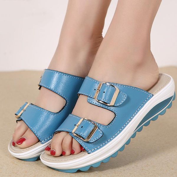

summer fashion women platform slippers casual shoes pregnant mother anti-skid beach, Black