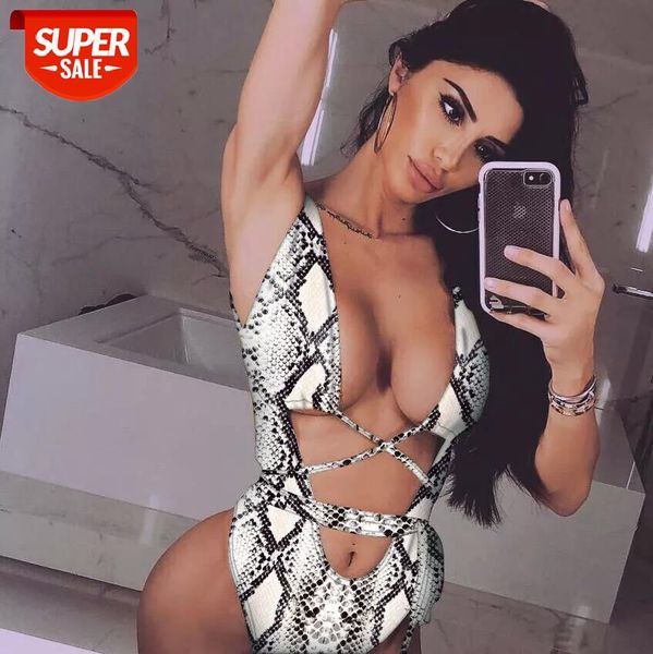 

women leopard printing one piece swimsuit bandage monokini beachwear summer swimwear bikinis bathing suit #ug2e, White;black