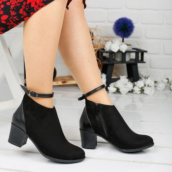 

boots ayakland 8422-837 black 5,5 cm heel arched lady suede boat shoes