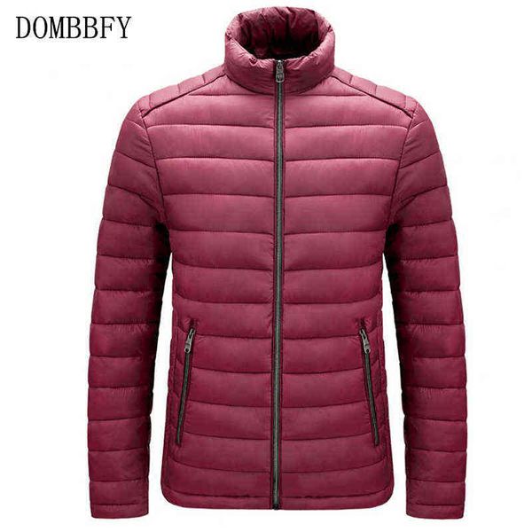 

winter warm mens down jackets autumn men casual stand collar coat solid color thicken down jacket outwear parka windbreaker coat y1103, Black