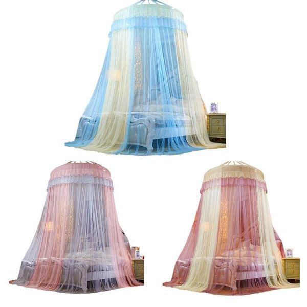 

mosquito net colorblocking dome bed canopy princess queen tent floor-length curtain