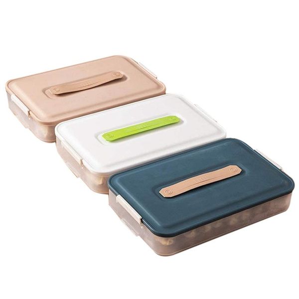 

storage bottles & jars fresh-keeping box box, dumpling box,for kitchens and refrigerators,3-layer,transparent with lid