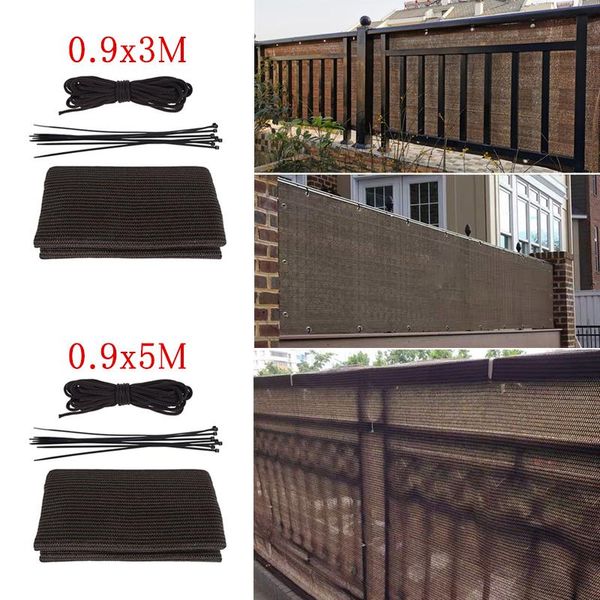 

shade brown balcony garden fence cover shelter privacy screen sewing buckle outdoor sunshade net for balconys swimming pool
