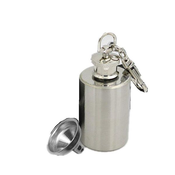 

hip flasks portable 1oz stainless steel mini flask alcohol flagon keychain with funnel