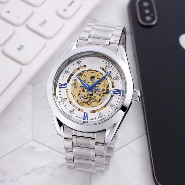 

2022 arrive luxury mens watches automatic mechanical watch designer watches longin brand steel strap casual sports style, Slivery;brown