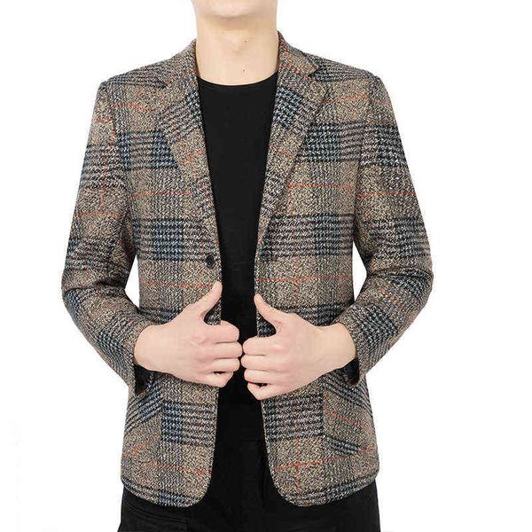 

luxury men's suits blazers plaid suit coat in autumn and winter, White;black