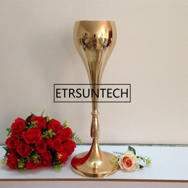 

vases 10pcs/lot metal 56 cm / 22" gold table wedding centerpieces event road lead flower rack for home decoration