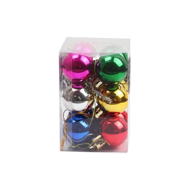 

party decoration christmas window 3cm electroplating colored balls in pvc box(12 pcs)