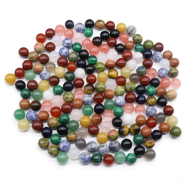 Natürlicher Kristall-Achat-Halbedelstein für die Schmuckherstellung, 12 mm runde Perlen ohne Löcher, Bulk-Großhandel