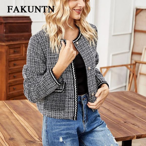 

women's jackets coats women clothing long sleeve fashion short outerwear vintage tweed plaid female winter coat womens spring jacket, Black;brown