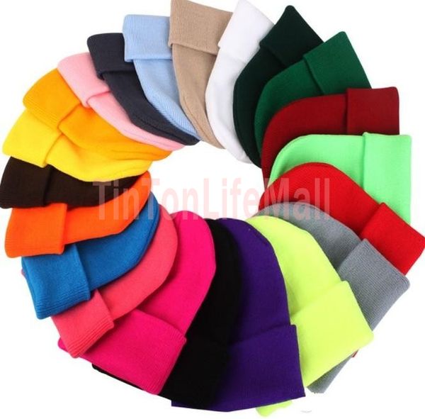 

solid beanie autumn winter wool blends soft warm knitted cap men women skullcap hats gorro ski caps 23 colors