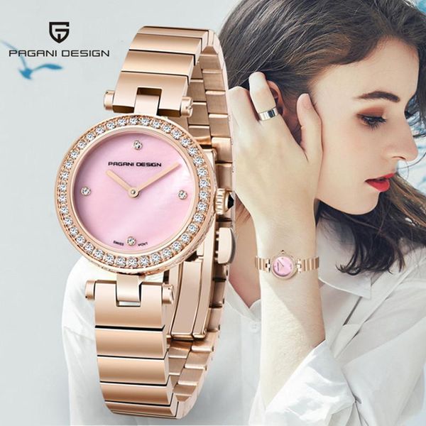 

wristwatches pagani design sapphire quartz sports women's watch stainless steel waterproof dress gold relogio feminino, Slivery;brown