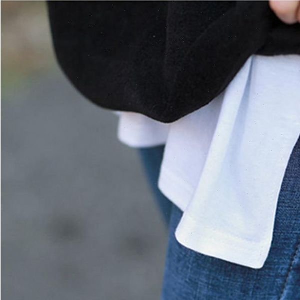 

high waist adjustable layering fake women skirts lower sweep set half length splitting a version casual, Black