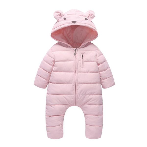 

winter baby boys girls hooded down jacket infants jumpsuits warm coat toddler thicken rompers outerwear borns kids clothes, Blue;gray