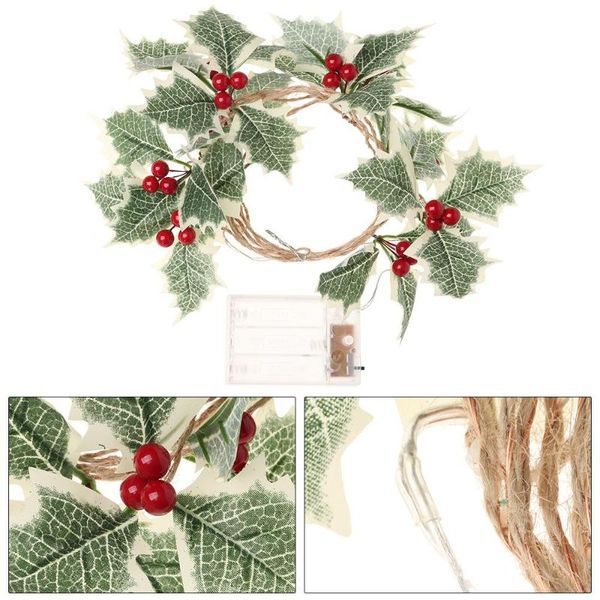 

christmas decorations year wreath crabapple mistletoe xmas pine cone lamp holly garland home decoration led lights string