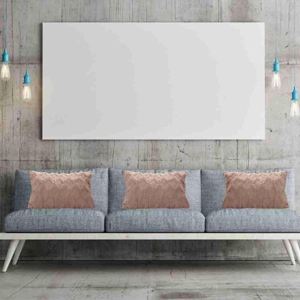 

pillow case color rhombus block plush pillowcase simple 30*50cm home sofa cushion special winter embroidered o1v8